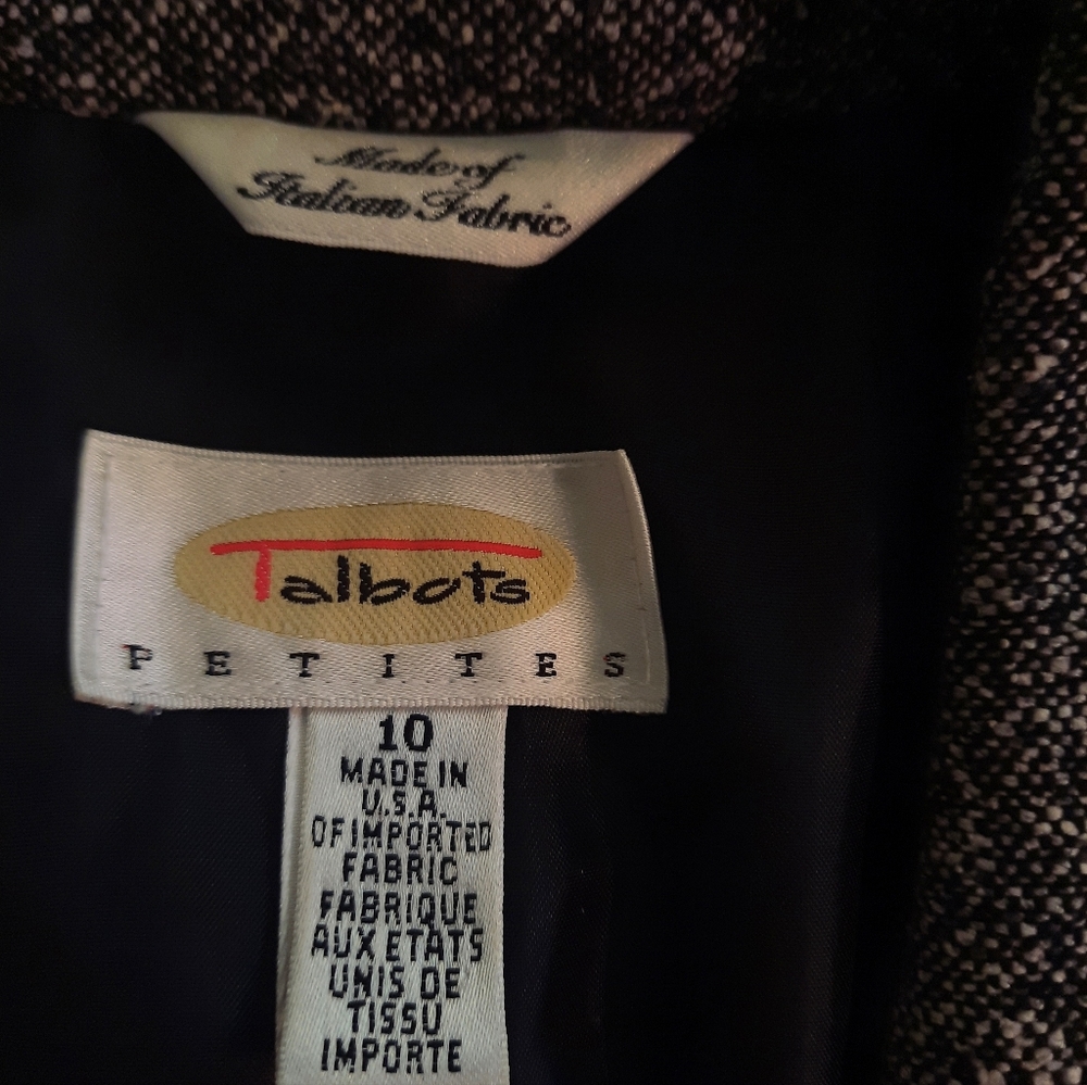 Talbots silk wool 2pc suit skirt blazer set sz 10P *Y - Picture 7 of 10